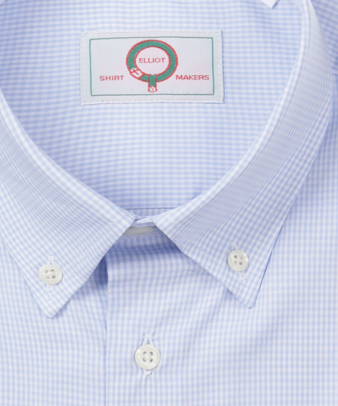 Shirt Button Down | Licht Blauw Ruit Micro