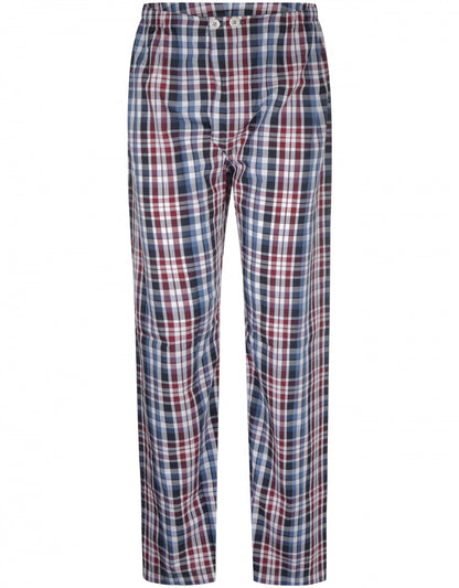 Pyjama Katoen | Blue Navy Red check