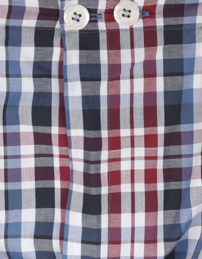 Pyjama Katoen | Blue Navy Red check