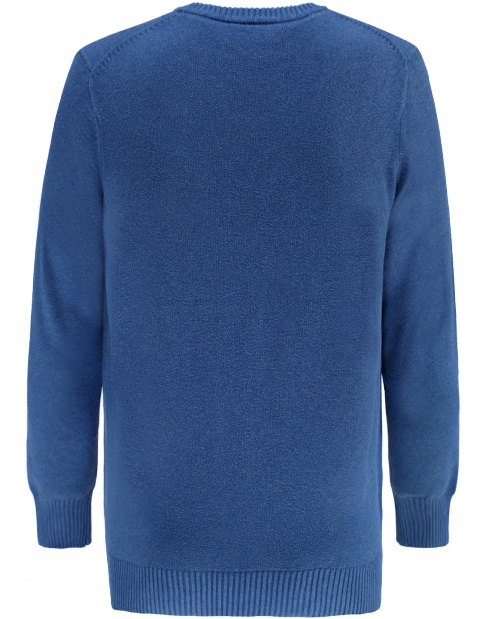 Klassischer Baumwollpullover mit V-Ausschnitt | Blau