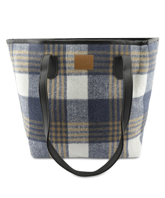 Stilvolle Tasche in Tweed-Optik | Blau
