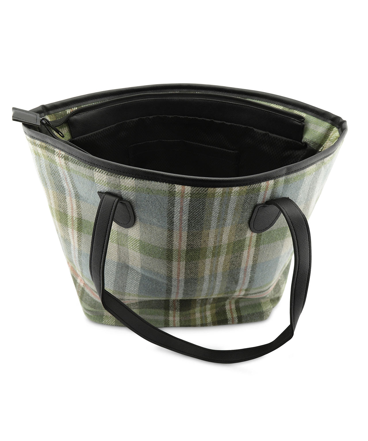 Stilvolle Tasche in Tweed-Optik | Grün