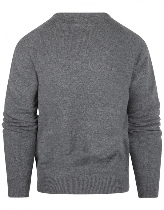 Lamswol V-Hals Pullover | Grijs