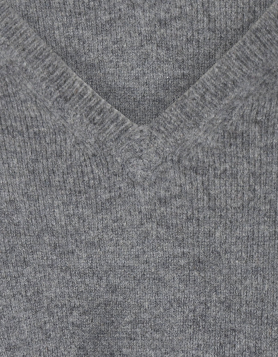 Classic Lambswool v-neck sweater | Grey