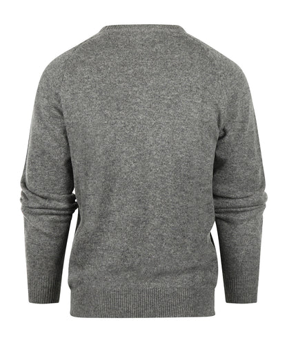 Lamswol V-Hals Pullover | Midden Grijs