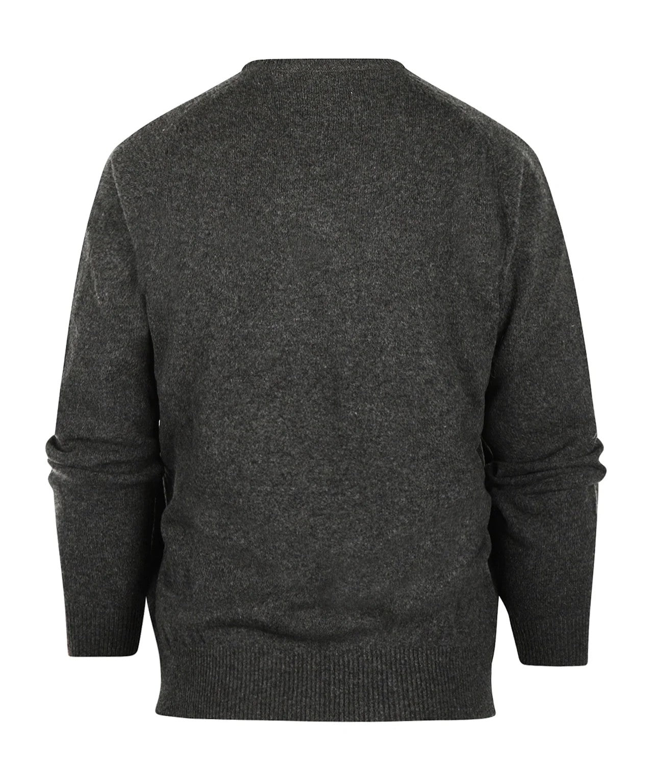 Klassischer Lammwollpullover mit V-Ausschnitt | Anthrazitgrau