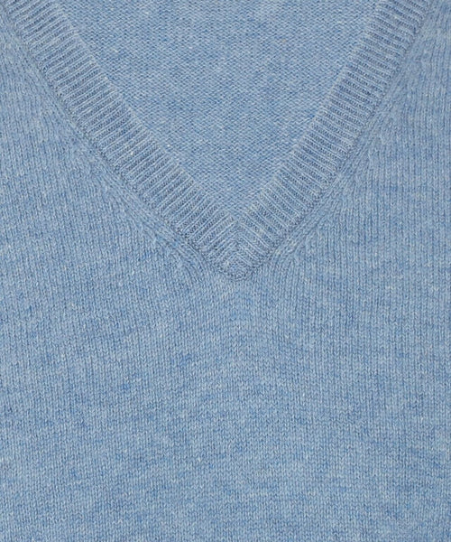 Classic Lambswool v-neck sweater | Blue