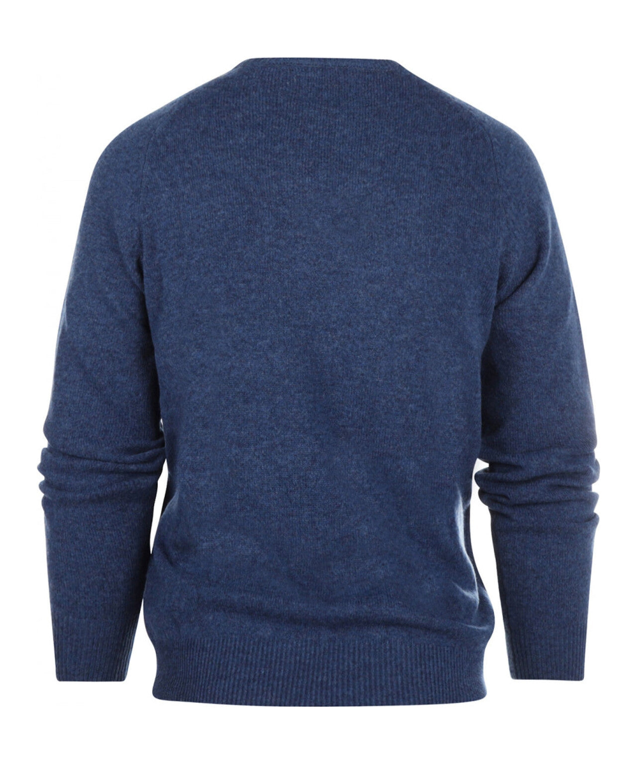 Lamswol V-Hals Pullover | Blauw Melange