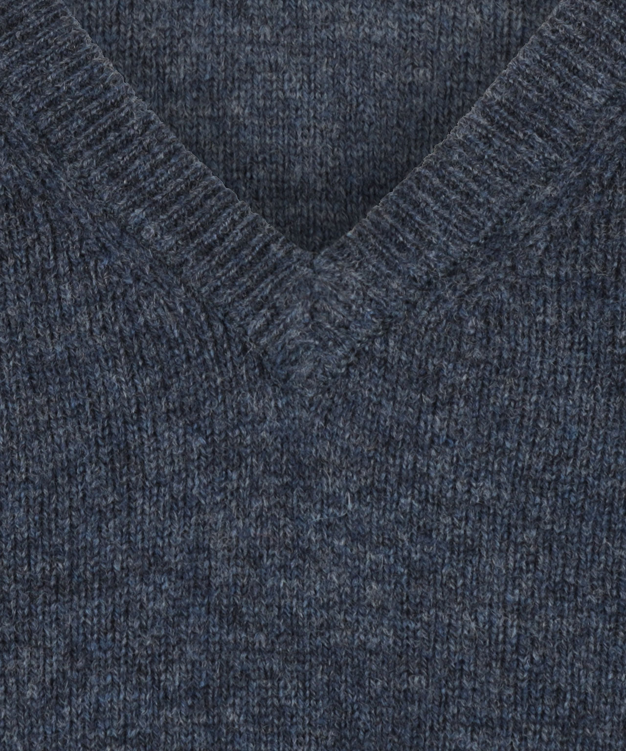 Lamswol V-Hals Pullover | Blauw Grijs