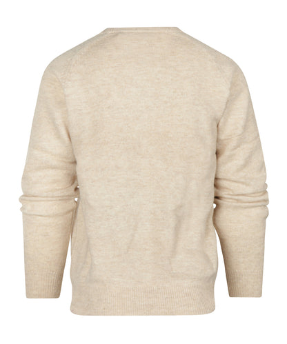 Lamswol V-Hals Pullover | Lichtbeige