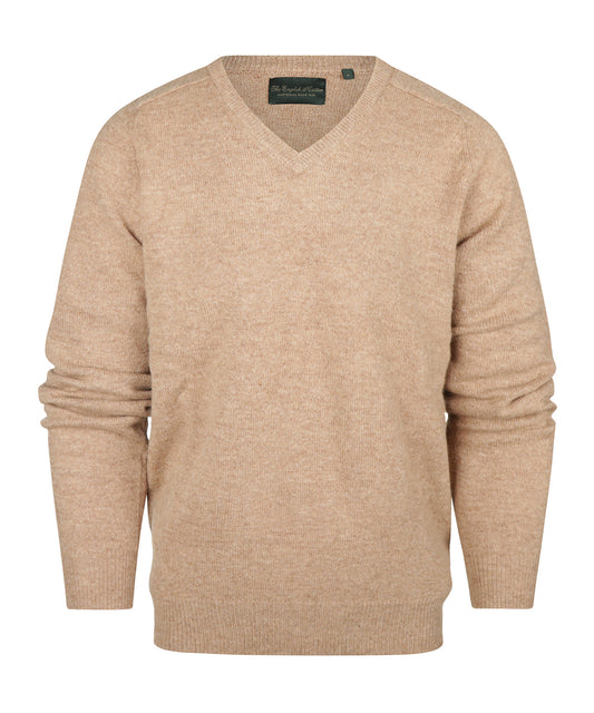 Lamswol V-Hals Pullover | Pecan Bruin