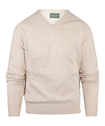Classic Lambswool v-neck sweater | Brown