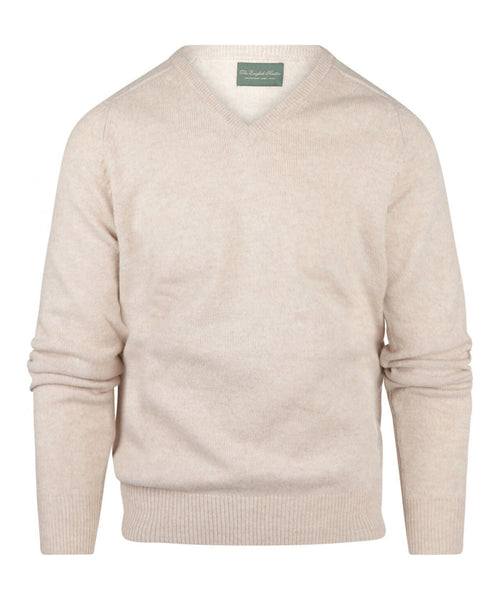 Classic Lambswool v-neck sweater | Brown