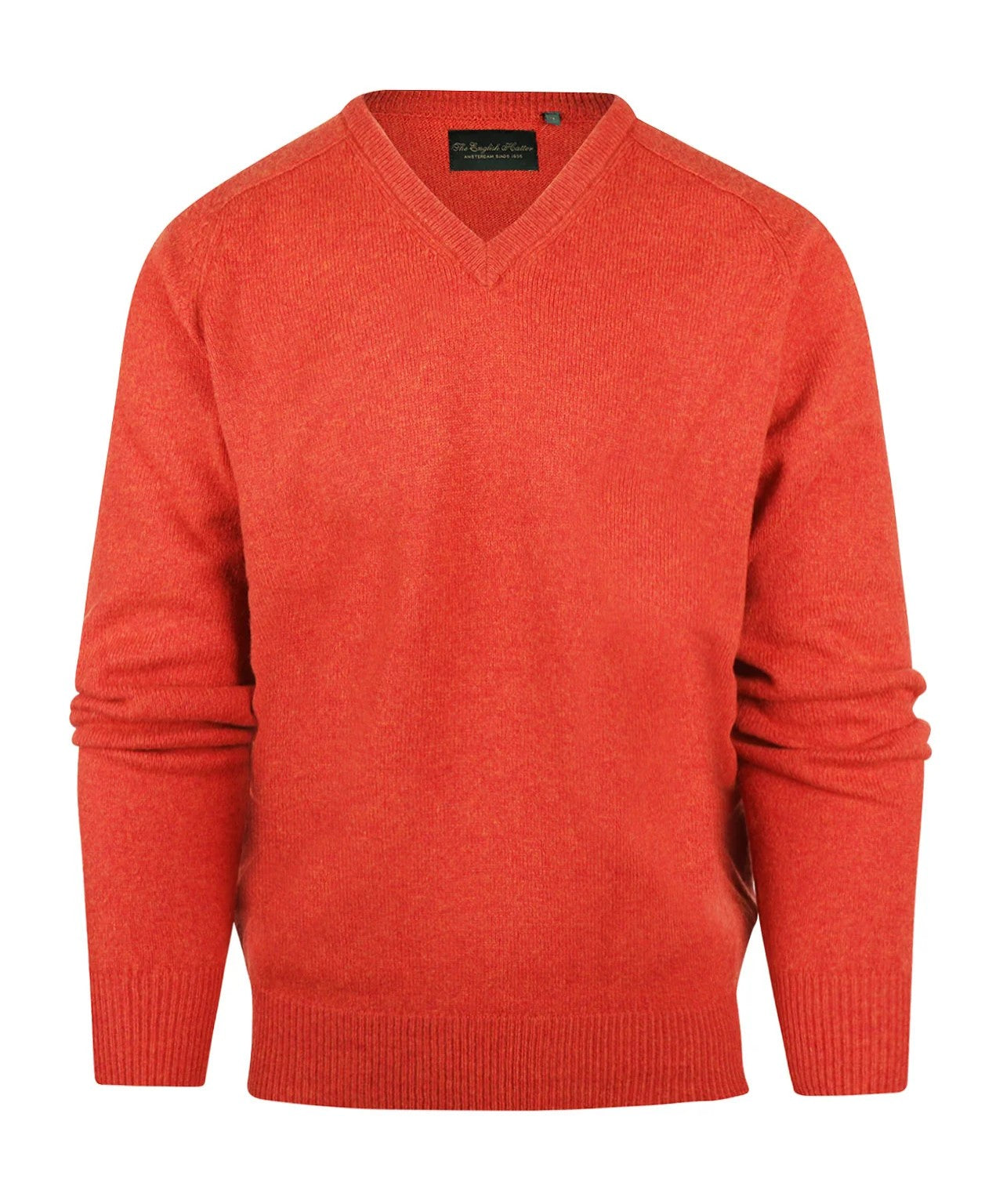 Klassischer Lammwollpullover mit V-Ausschnitt | Rot