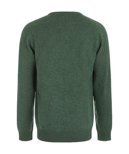 Lamswol V-Hals Pullover | Groen Melange