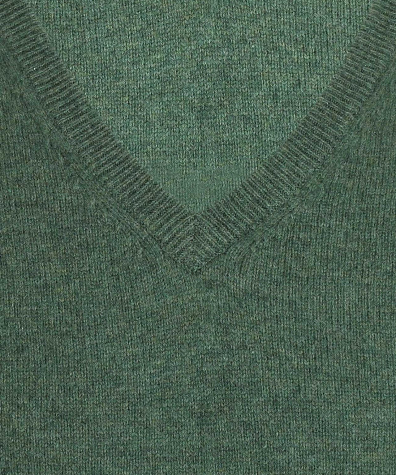 Lamswol V-Hals Pullover | Groen Melange