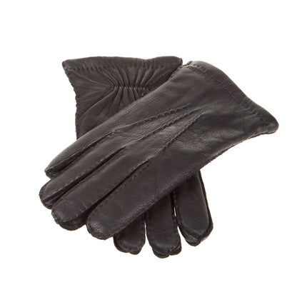 Klassische Hirschlederhandschuhe | Schwarz
