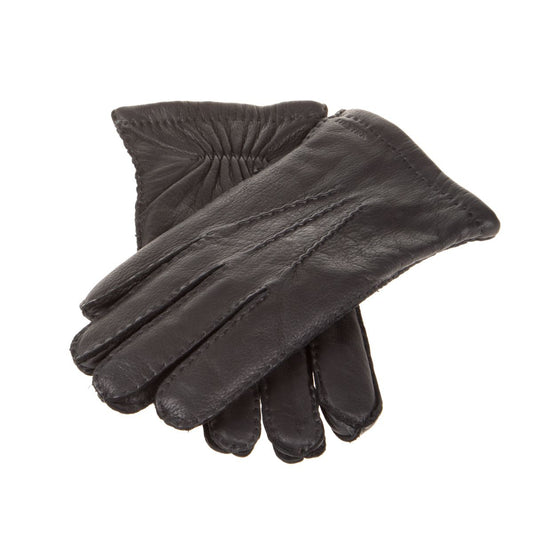 Klassische Hirschlederhandschuhe | Schwarz