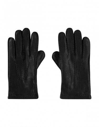 Klassische Hirschlederhandschuhe | Schwarz