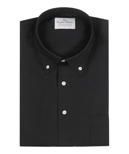Shirt linen long sleeves | Black