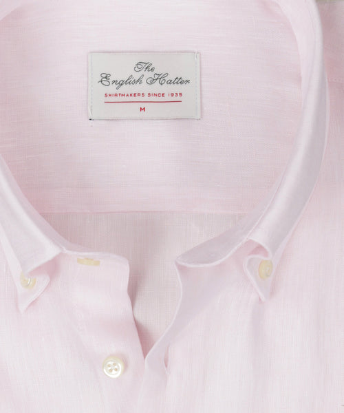 Shirt linen long sleeves | Pink