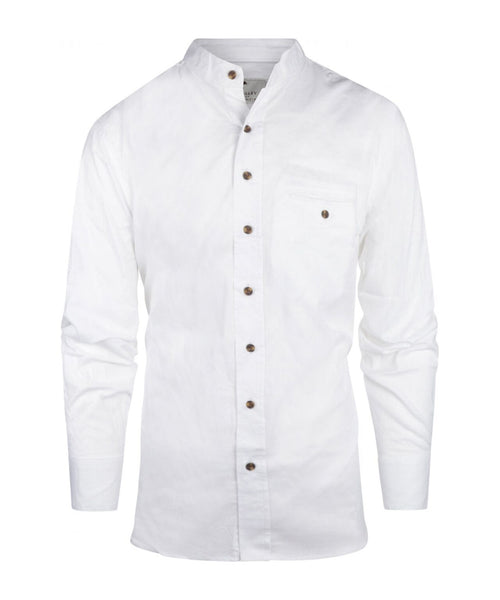 Shirt Grandfather Shirt linen | White