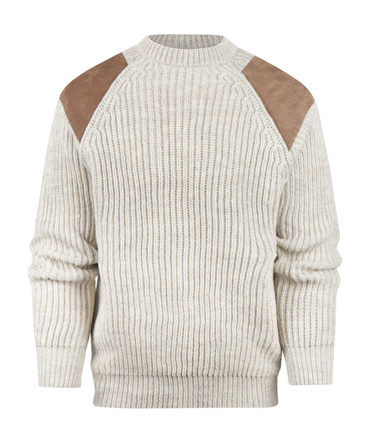 Swaledale Wollpullover mit Rundhalsausschnitt | Braun