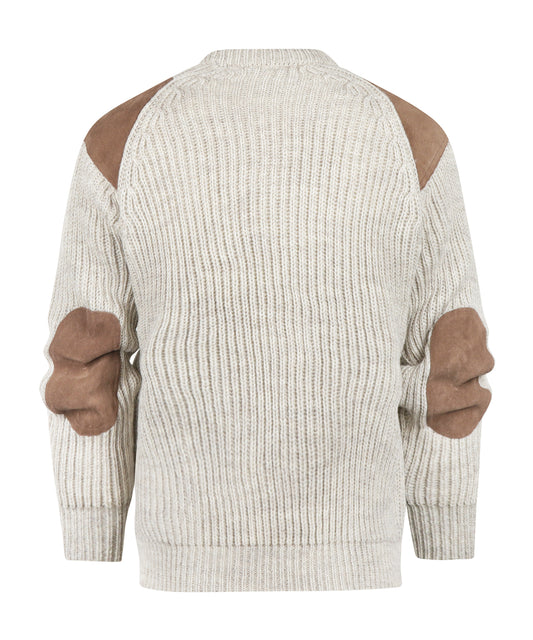 Swaledale Wollpullover mit Rundhalsausschnitt | Braun