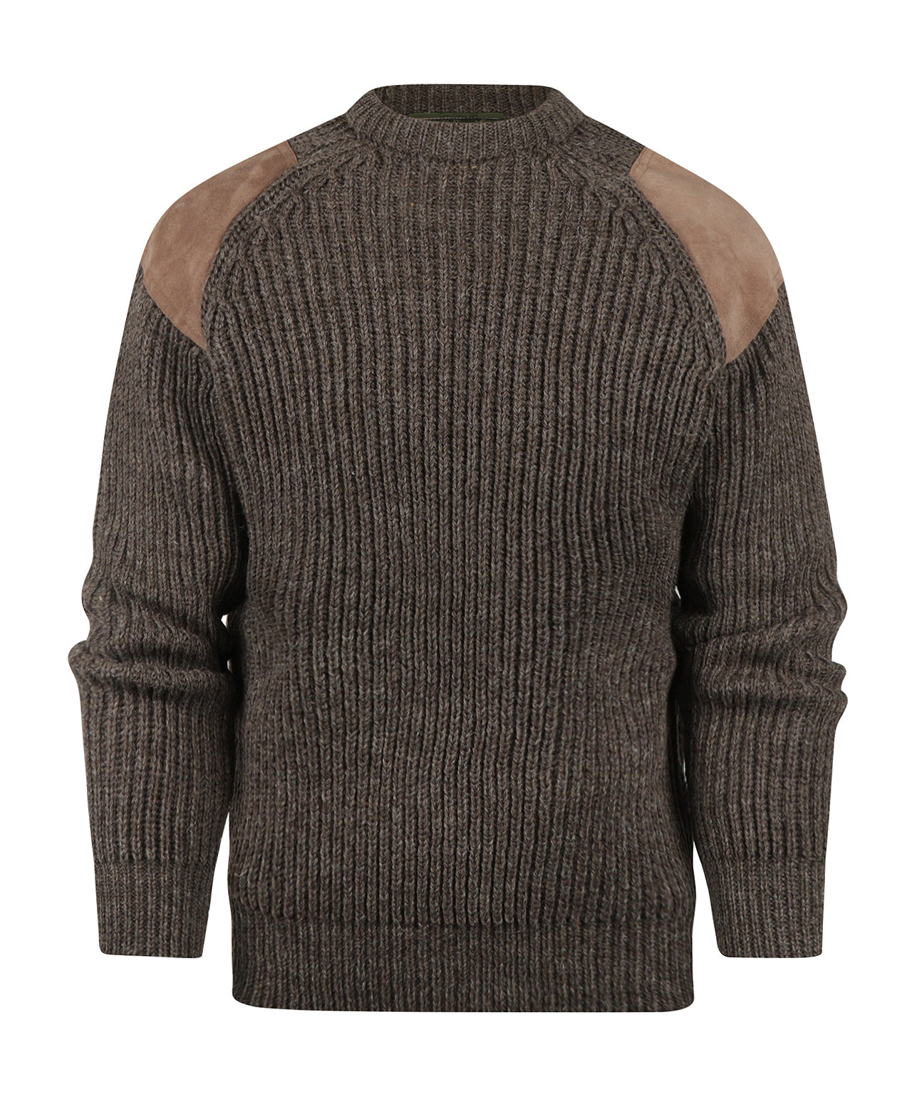 Swaledale Wollpullover mit Rundhalsausschnitt | Braun