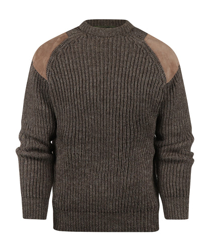 Swaledale Wollpullover mit Rundhalsausschnitt | Braun
