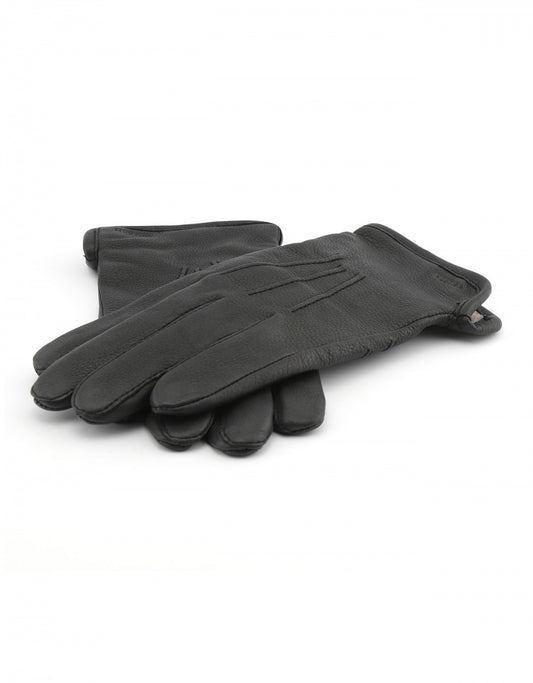 Luxuriöse Hirschlederhandschuhe | Schwarz