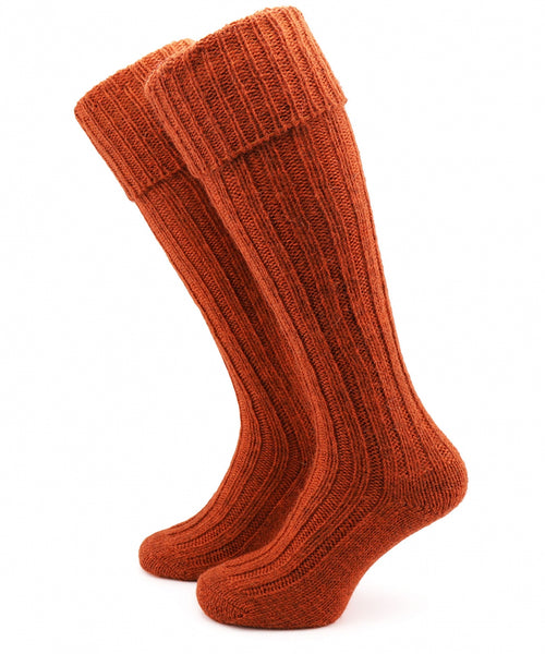 Men's Tweed Knee Socks | Orange