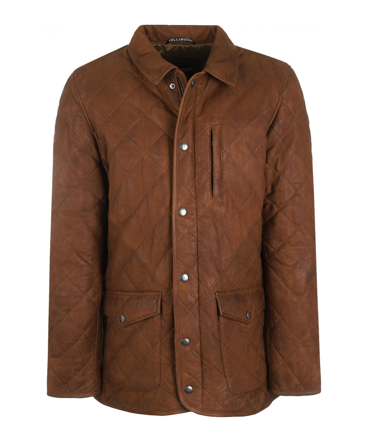 Gesteppte Lederjacke | Braun