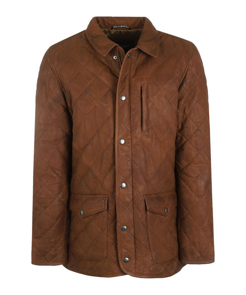 Doorgestikte Jas Leer | Bruin