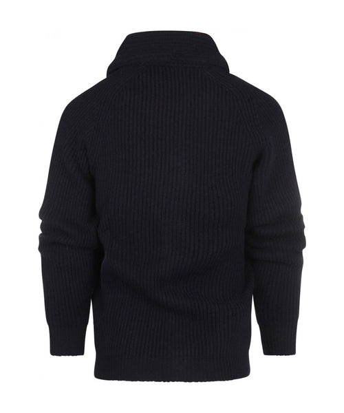 William Lockie Knoop Vest Sjaalkraag | Navy