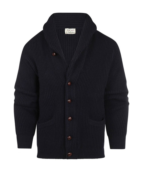 William Lockie Knoop Vest Sjaalkraag | Navy