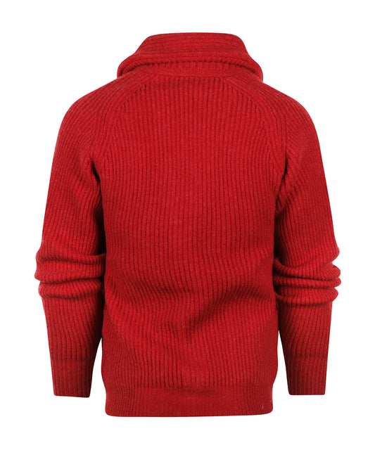 William Lockie Cardigan mit Knopfleiste und Schalkragen | Mohnblumenmeliert