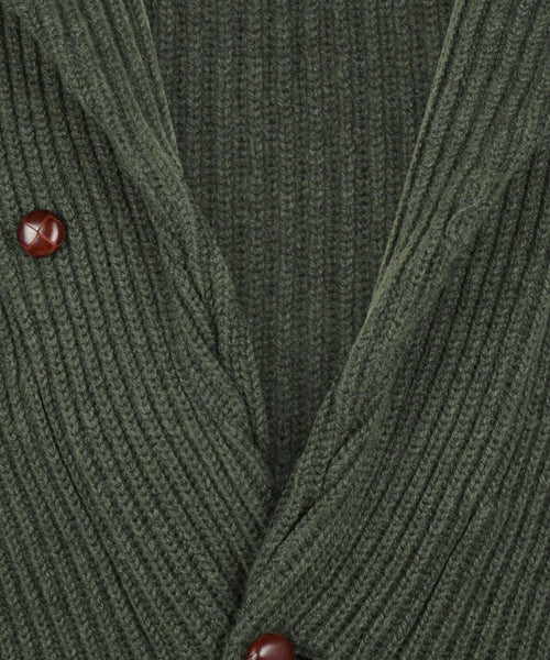 William Lockie Button Cardigan Shawl Collar | Rosemary