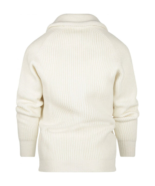 William Lockie Knoop Vest Sjaalkraag | Ecru