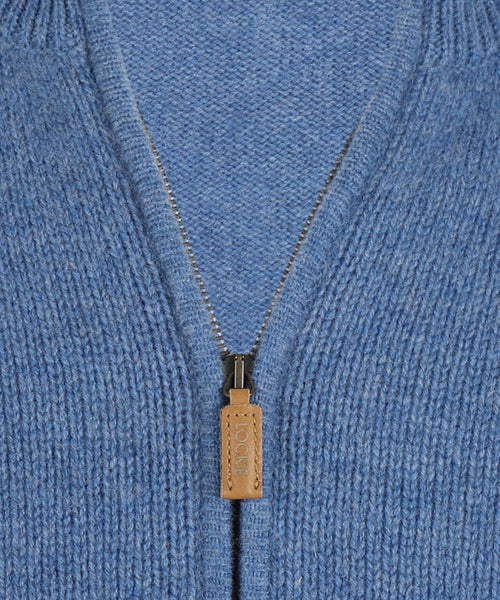 William Lockie Rits Vest Lamswol | Blauw