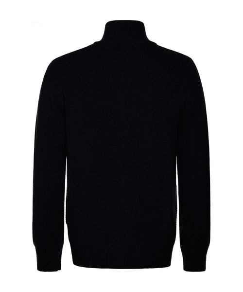 William Lockie Zip Vest Lambswool | Navy Blue