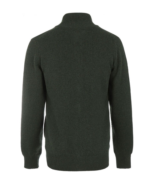 William Lockie Zipper Cardigan Lambswool | Green