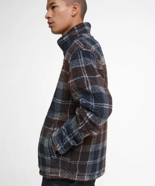 Barbour Tartan Sherpa Fleece | Navy Blue