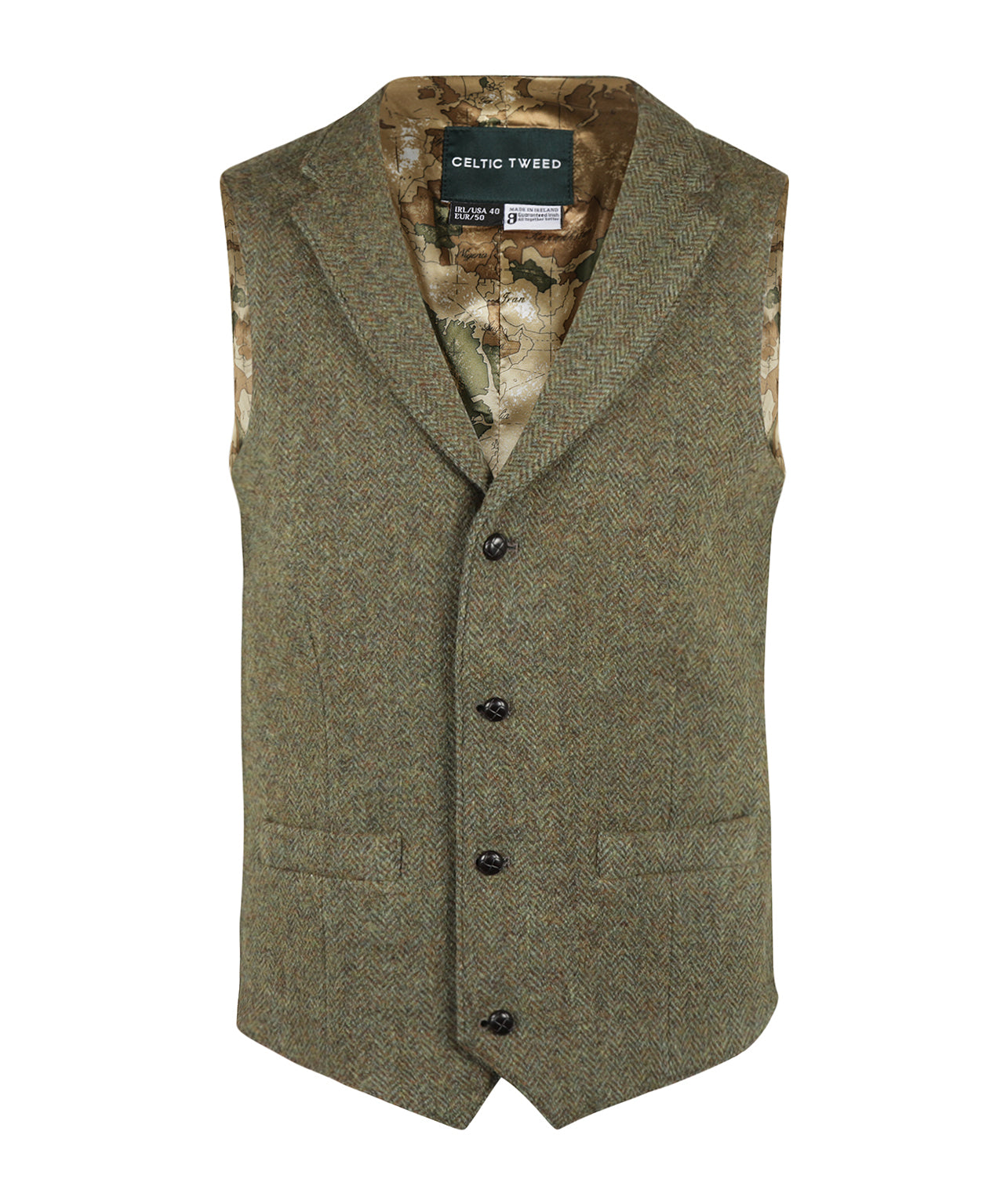 Gilet Celtic Tweed | Mos Groen