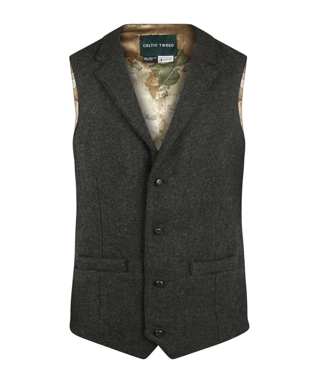 Gilet Celtic Tweed | Donker Groen