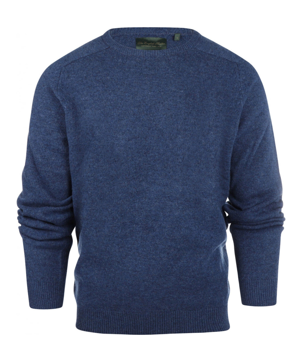 Lamswol Ronde Hals Pullover | Blauw Melange