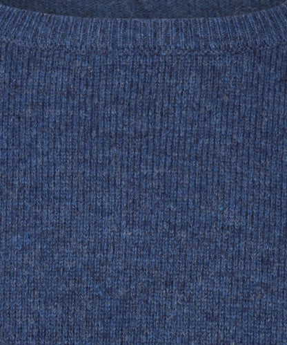 Lamswol Ronde Hals Pullover | Blauw Melange