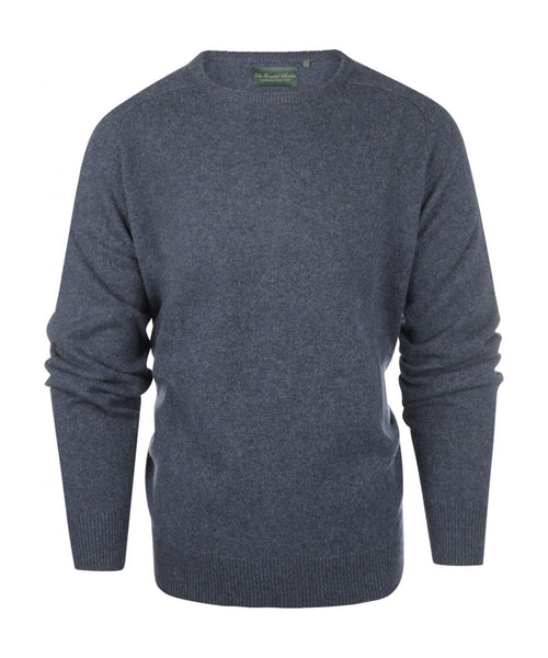 Pullover Lambswool round neck | Denim Blue