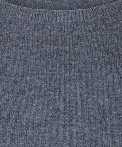 Pullover Lambswool round neck | Denim Blue