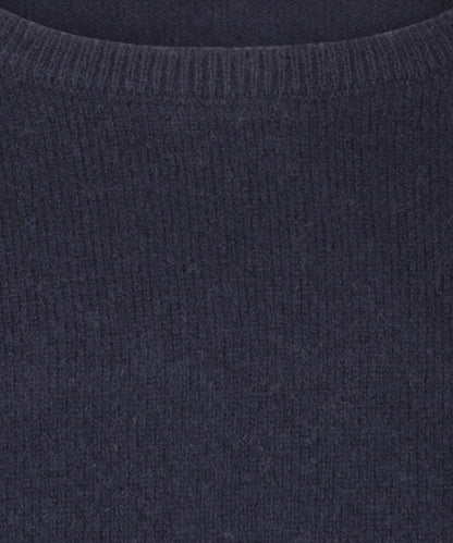 Lamswol Ronde Hals Pullover | Navy